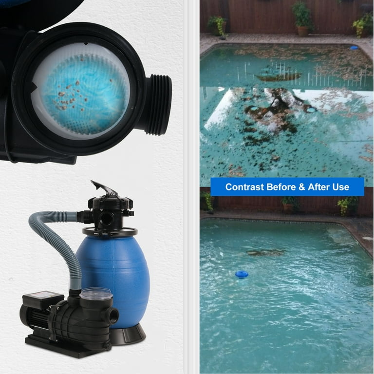 Oarlike Sand Filter Pump Pro Krystal Clear 2450GPH 13 Inch Tank 10000GAL  Above Ground Pools Swimming Pool Pump