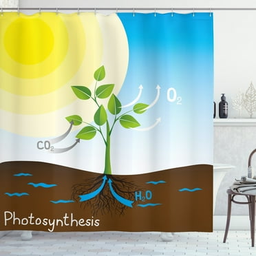 Ambesonne Science Shower Curtain, Sun Molecule Chain, 69"Wx75"L, Multicolor