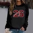 thumbnail image 2 of Chandail en Molleton Col Rond pour Femmes Basique Automne Chandail avec Imprimé Lettre Col Rond Superposition Confort Sport Femme Noir TG, 2 of 7