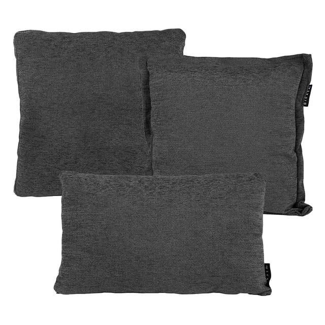 Set de 3 Cojines (1 Cuadrado + 1 Cuad Gde y 1 Rectangular) Gris Carbon