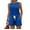 Blue, variant on Women's Summer Casual Two Piece Set Solid Color Vest Sleeveless Top and Shorts Outfit Simple and Stylish for Everyday Summer Fashion ,Orange 2XL