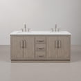 thumbnail image 2 of Water Creation 72" Wood Double Bathroom Vanity in Gray Oak & Chrome, 2 of 9