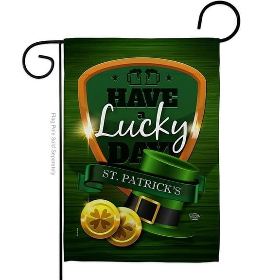 Ornament Collection G192157-BO Have a Lucky Day Springtime St Patrick Double-Sided Decorative Garden Flag, Multi Color