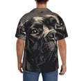 thumbnail image 3 of Naloa Vintage Dog Illustration Men's Loose Fit Cuban Collar Short-Sleeve Shirt, Hawaiian Shirts, Mens Shirts Casual for Everyday Wear Outings-Medium, 3 of 5