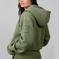 thumbnail image 5 of Rohuuque Women's Zip Up Hoodies Sweatshirt Long Sleeve Solid Color Casual Jacket with Pockets Lightweight Outdoor Sport Sweatshirts Olive Green, 5 of 9