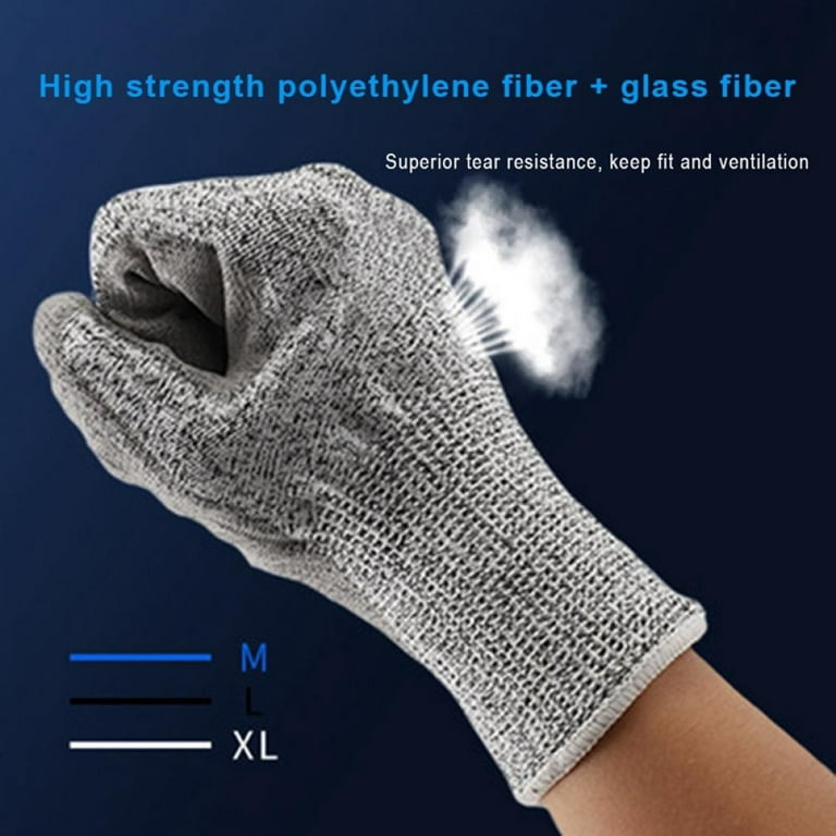 Level 5 Cut Resistant Gloves Safety Grip Woodworking Gloves Protective Cut  Proof Gloves for Men Anti Cut Work Gloves PU Coated Gardening Gloves