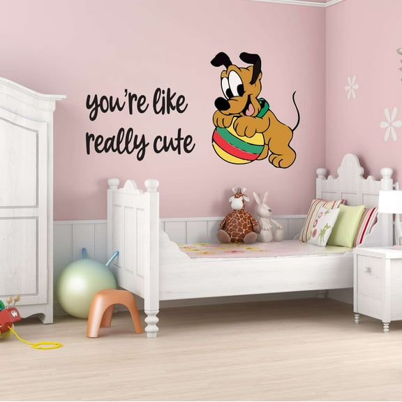 Children You're like really Cute Adorabke Cartoon Wall Decal Decoration Self Affirmation Quote Vinyl decal Decor Art Lasts Years and Easily Removable - Size: 20 In(W) x 12 In(H)