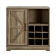 thumbnail image 3 of Glavbiku Farmhouse Coffee Bar Cabinet with Barn Door,Bar Cabinet with Wine Rack,Gray Wash, 3 of 9