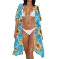 thumbnail image 3 of HELLHERO Sunflower Women's Kimono Swimsuit Coverups Elegant High Quality Fabrics Breathable Bathing Suit Cover Up, 3 of 6
