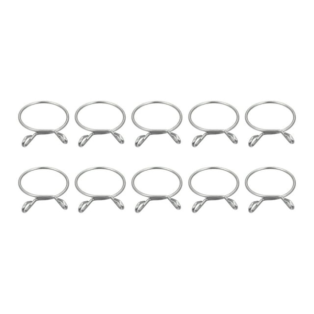 Unique Bargains Fuel Line Hose Clips, 10 Pack 29mm 304 Stainless Steel Single Wire Tubing Spring Clamps (Silver)