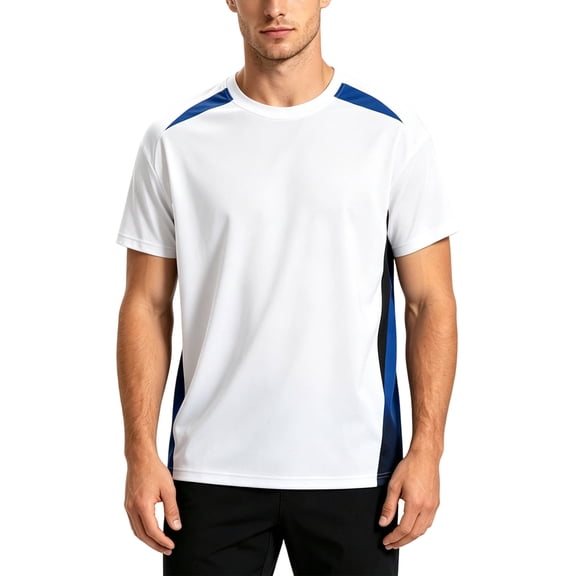 Luvrsol Big & Tall Men's T-Shirts Solid Crew Neck Basic Tee Breathable Work Short Sleeve Shirts M-5XL