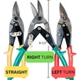 thumbnail image 3 of PLIER KING Heavy Duty 3-Piece Aviation Tin Snip Set  Straight, Left, and Right Cuts  1-3/8-Inch Cut Length  For Aluminum, Sheet Metal, Leather, Tile, and More, 3 of 6