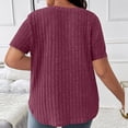 thumbnail image 5 of Noric Women Plus Size Ribbed T-Shirt V Neck Short Sleeve Fitted Pullover Tee Stretchy Soft Casual Summer Basic Top, 5 of 7