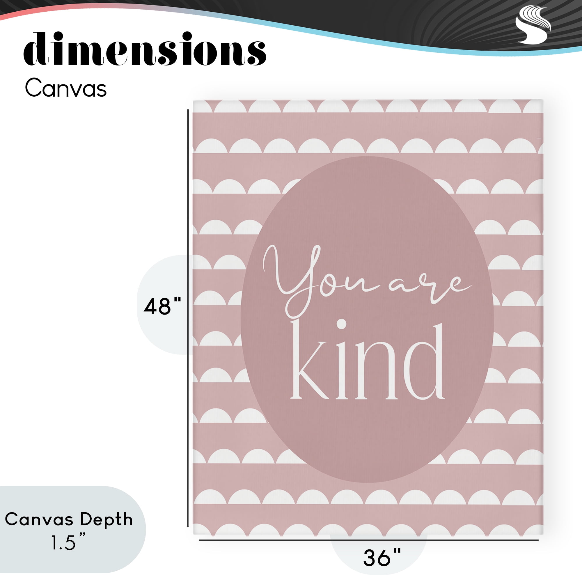 Stupell Industries You Are Kind Blush Pink Canvas Wall Art, design by Christine Simpson Art