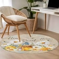 thumbnail image 4 of Round Rug 3.3Ft Washable Non-Slip, Daisy Spring Floral Circle Area Rugs for Living Room Bedroom, Farmhouse Botanical Bees Elegant Indoor Floor Mats Carpet Runner for Home Decor Aesthetic, 4 of 8