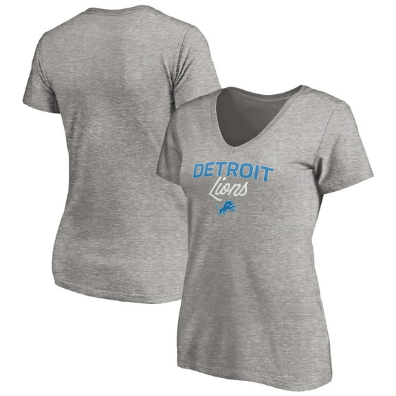 Women's Gray Detroit Lions Depth Chart V-Neck T-Shirt