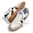 thumbnail image 6 of LUCKY STEP Fashion Floral Embroidery Retro Sneakers Casual Walking Shoes,White/Black,Womens, 6 of 6