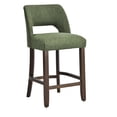 thumbnail image 4 of VKNOW Modern Curved Back 6-Piece Counter Height Bar Stools, Upholstered Kitchen Bar Stools with Footrest for Kitchen Island and Dining Room,Green, 4 of 11