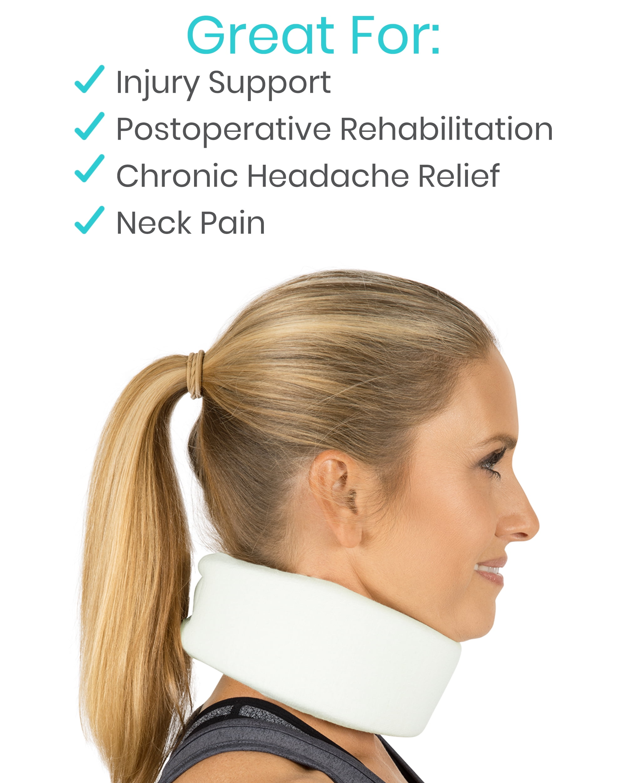Vive Neck Brace - Foam Cervical Collar (4 Inch) - Adjustable
