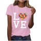 thumbnail image 1 of Mujeres Manga Corta de Verano Tops V-Cuello Impreso Suéter, Blusa de Moda Casual para la Primavera, 1 of 4