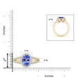 thumbnail image 4 of Angara Natural 2.9 Ct. Tanzanite with Diamond Halo Ring in 14K Yellow Gold for Women (Ring Size: 12), 4 of 4