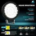 thumbnail image 2 of Nilight Led Light Pods 2Pcs 4.3inch 25Led Flood Beam Round Driving Work Lights Built-in EMC Super Slim Offroad Lights Ditch Lights for Tractor Truck Motorbike Boat ATV, 2 of 7