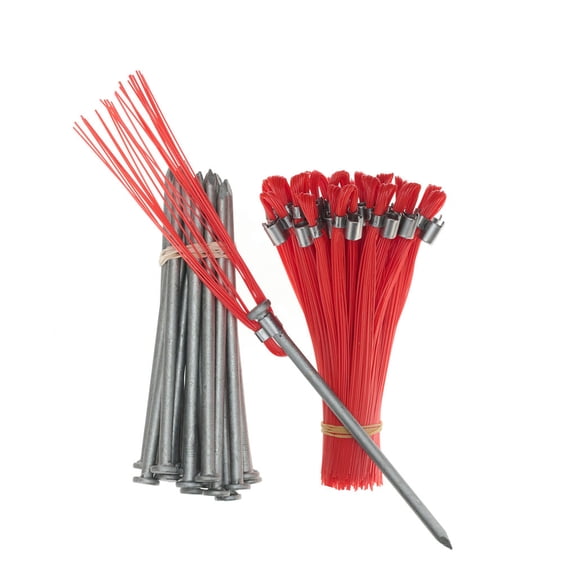 Whisker Survey Flags 6 " Orange - Heavy Duty Steel Stakes (25 Pack) Trail Chasers