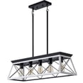 thumbnail image 5 of ACE-LIGHTS,5-Light Height Adjustable Farmhouse Chandeliers Ceiling Light(Bulbs Not Included) for Living Room,Dining Room,Kitchen,Tool Room,Garage(White), 5 of 8