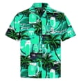 thumbnail image 3 of IWRICH Men's Hawaiian Plus Size Shirt Funky Beach Printed Tropical Beach Shirt Casual Button down Short Sleeve Floral Shirts Tops 01-Mint Green 4XL, 3 of 4