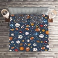 thumbnail image 3 of Ambesonne Sport Quilted Coverlet 3 Pcs, Dark Silhouette Backdrop, King Size, Dark Blue Multicolor, 3 of 4
