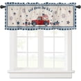 thumbnail image 4 of Valances for Windows 4th of July Independence Day Vintage Red Truck American Flag Stripes Star Kitchen Curtains Valances 54"x18" Blackout Window Treatments Rod Pocket Valance Curtains for Bathroom, 4 of 5