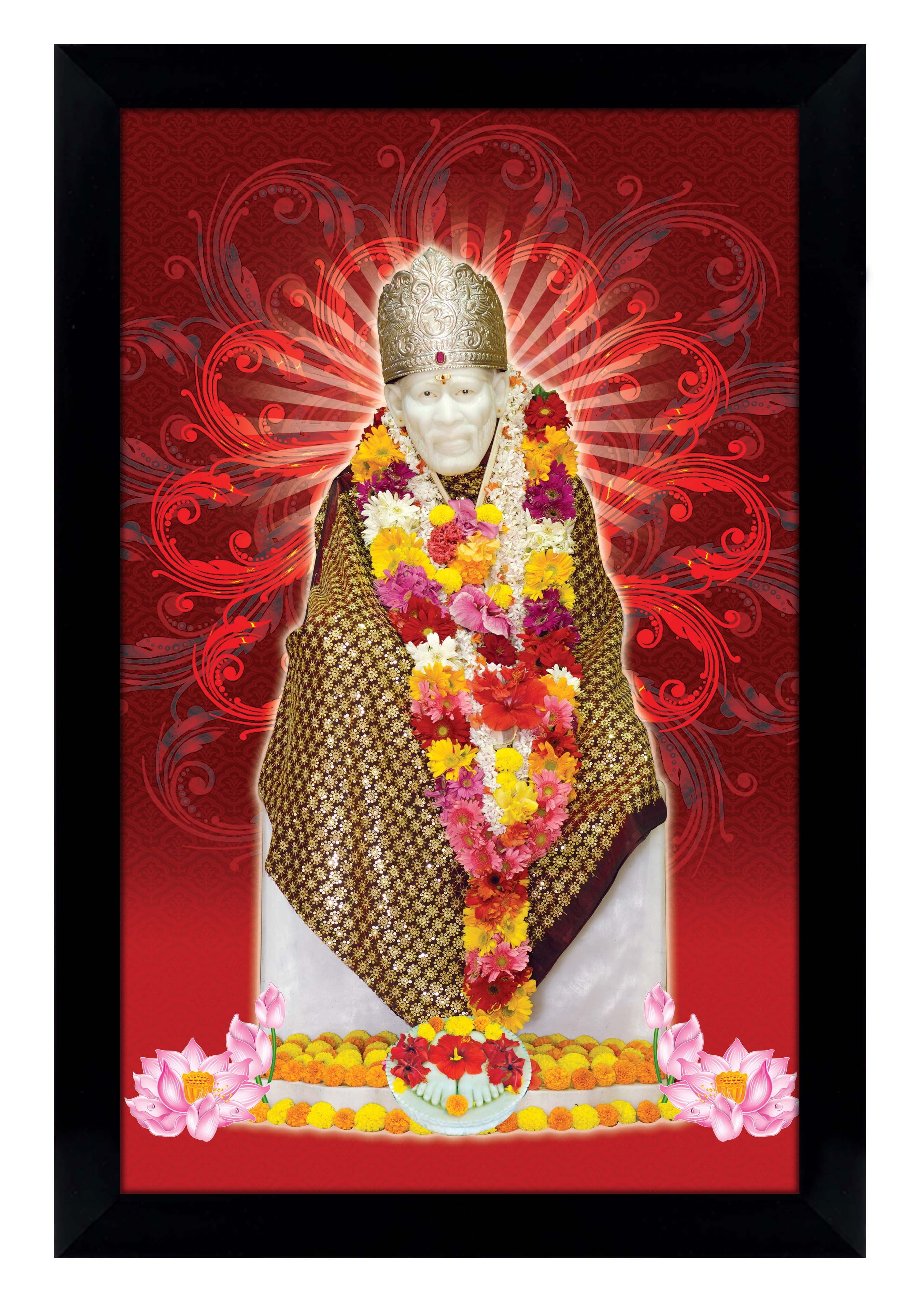 IBA Indianbeautifulart Elegant And Religious God Photo Frame Sai Baba