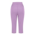 thumbnail image 5 of XFLWAM Women V Crossover High Waisted Yoga Capris Comfy Capri Sweatpants Loose Wide Leg Cropped Pants Workout Leggings, 5 of 6