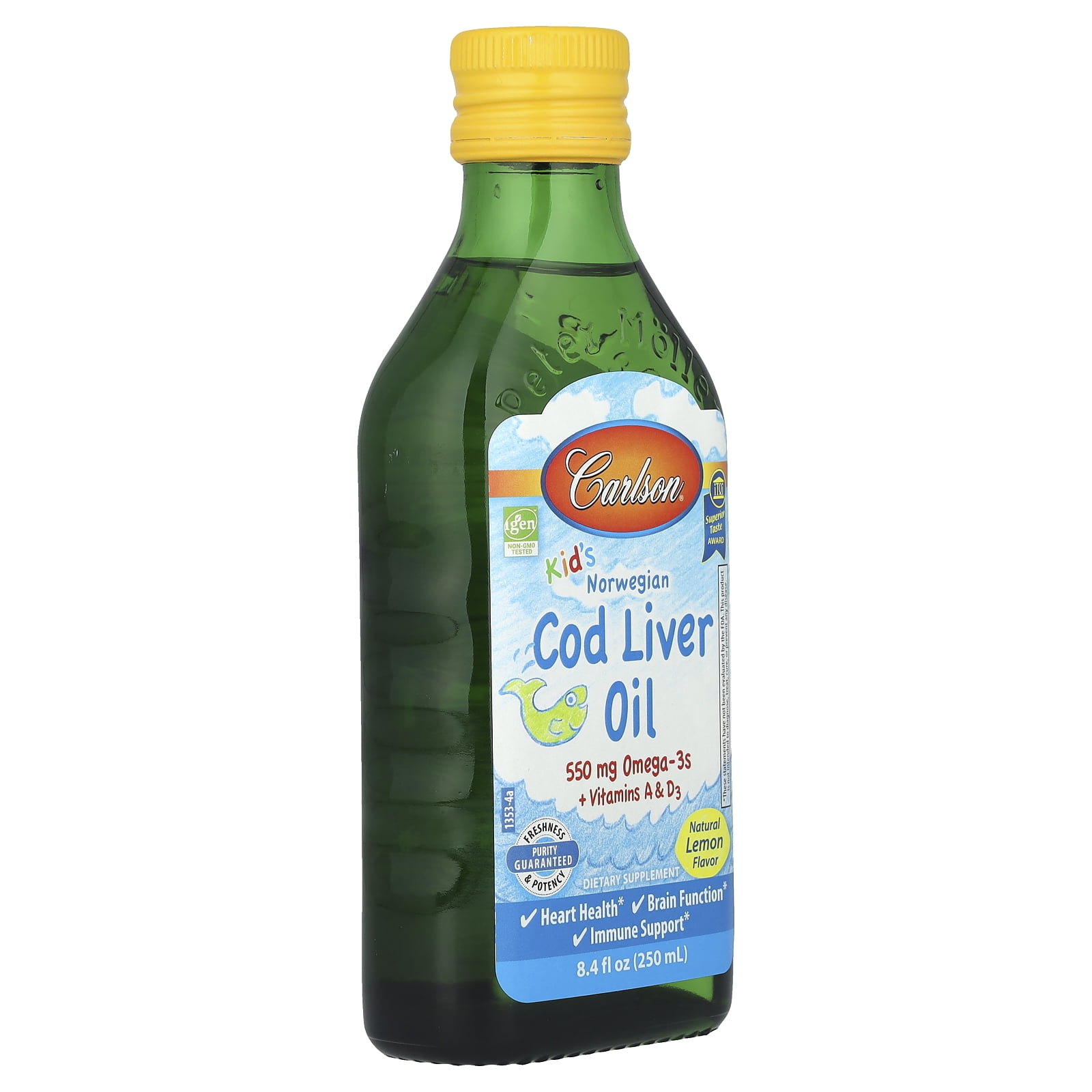 Carlson Labs - Kid's Norwegian Cod Liver Oil Lemon Flavor - 8.4 fl. oz.