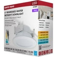thumbnail image 5 of Satco S11895 9W LED 4-Inch Downlight Retrofit CCT Selectable 2700K–5000K 600–900 Lumens Regressed Wafer Round Matte White IC Air Tight Energy Star Wet Rated, 5 of 11