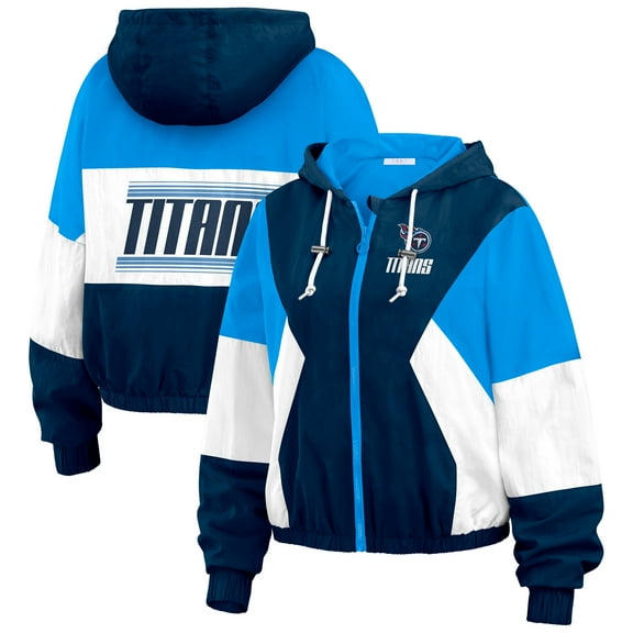 Women's WEAR by Erin Andrews  Light Blue Tennessee Titans Color Block Full-Zip Windbreaker Jacket
