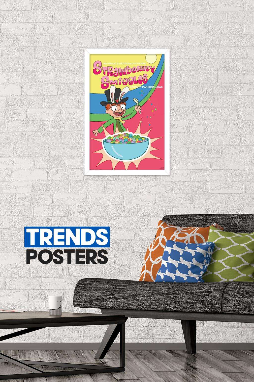 Rick And Morty - Strawberry Smiggles Wall Poster, 14.725" x 22.375", Framed