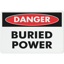 Danger Buried Power Sign 12 X 8 Inches Reflective Aluminum Metal Warning Signage With Symbol For Indoor Outdoor Use