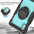 thumbnail image 3 of Dteck for Lenovo Tab M9 Case with Built-in Screen Protector, Heavy Duty Full Body Shockproof Shell Rugged Case with Rotating Stand Hand Shoulder Strap for Tab M9 TB-310FU 2023,Black + Mint, 3 of 7