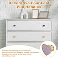 thumbnail image 5 of 2 Pack Drawer Knobs, Zinc Alloy Decorative Heart-Shaped Pull Handles with Screws for Furniture Dresser Wardrobe Cupboard, Crystal Purple, 5 of 6