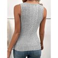 thumbnail image 3 of Chic Square Neck Button-Up Tank Top - Versatile &Stylish|100% Polyester, Perfect for All Seasons, 3 of 8