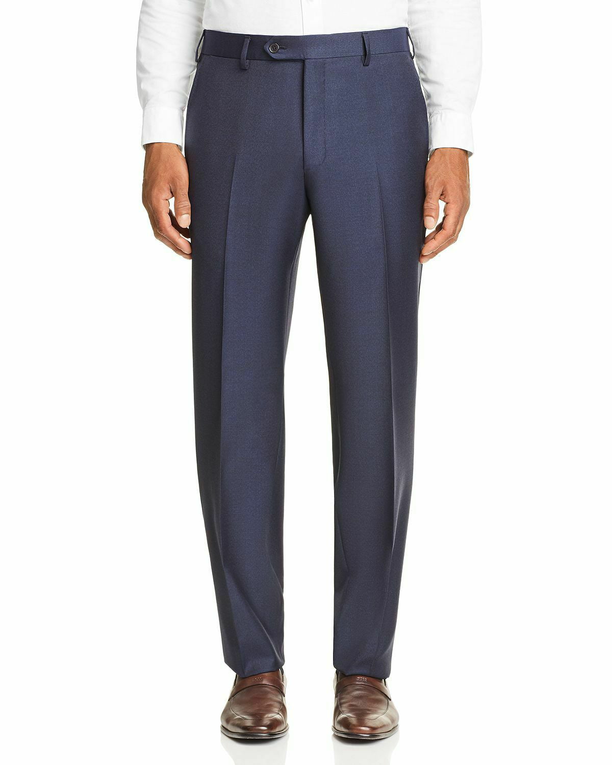 NWT $345 LUIGI BIANCHI Slim-Fit Gray Micro Stripe Wool Dress Pants 34 W 