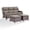 Brown/Gray, variant on Jentlehouse Outdoor Patio Sofa set with Ottomans,All-Weather Wicker Rattan Patio 3-seat Couch with Thick Cushions and High Back,Outdoor Sectional Sofa Set for Lawn Balcony Garden