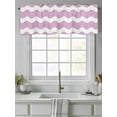 thumbnail image 2 of Pink and White Stripes Valances for Windows, Rod Pocket Kitchen Valance Curtains - Soft & Washable Small Window Treatment for Living Room, Bathroom, Sea Wave 54x18inch, 1 Panel, 2 of 9