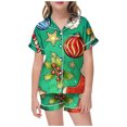 thumbnail image 1 of Big Girls Nine Month Girl Boy Kids Robes Kids Robe Children Bath Robes Girls Girl 4 For Children Shirt And Pant Matching Set Sleepwear Set With Pockets For Christmas Green 8-9 Years, 1 of 4