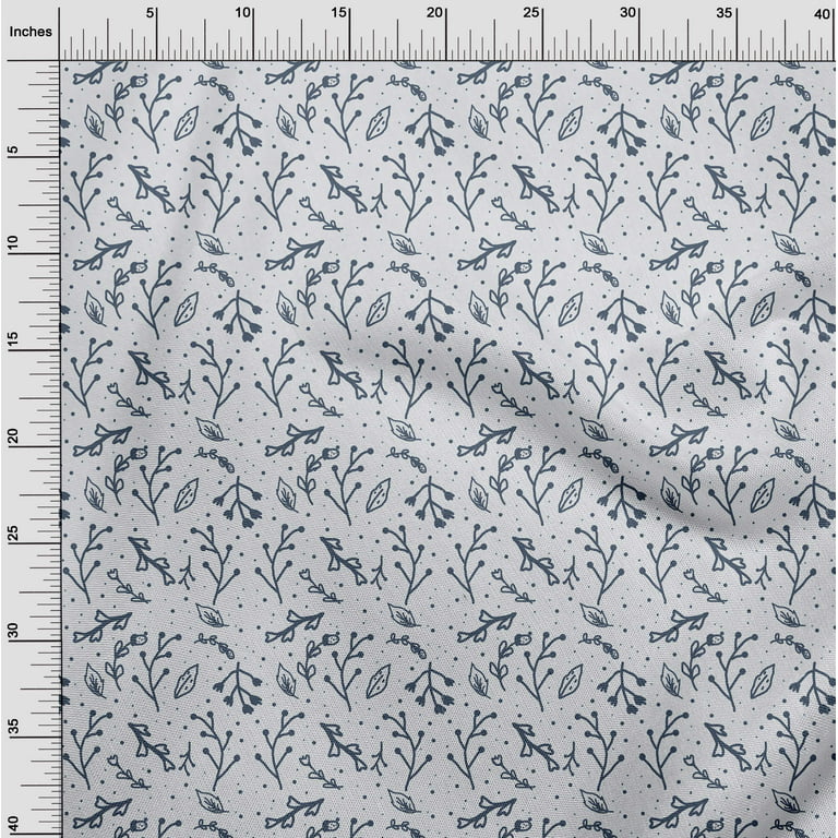 oneOone Cotton Jersey Light Gray Fabric Florals Dress Material Fabric Print  Fabric By The Yard 58 Inch Wide