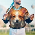 thumbnail image 5 of Lsque Cartoon Pattern Corgi Pattern Mens Polo Golf Shirts Funny Graphics Shorts Sleeve Button Shirts Baseball T-shirt-3X-Large, 5 of 7