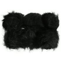 Uxcell Faux Fur Pom Poms for Hats, Fluffy Soft Fur Poms Balls with Elastic Loop, Black 6Pack