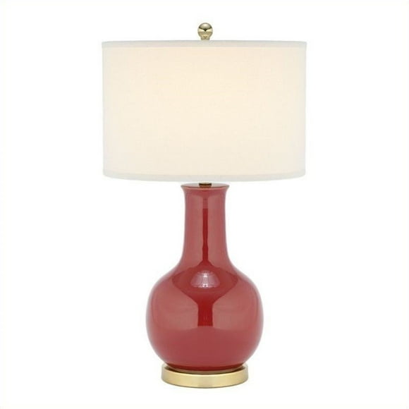 Safavieh Judy Ceramic Red Lamp with White Shade