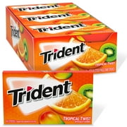 Trident Tropical Twist Sugar Free Gum, 12 Packs of 14 Pieces (168 Total Pieces)